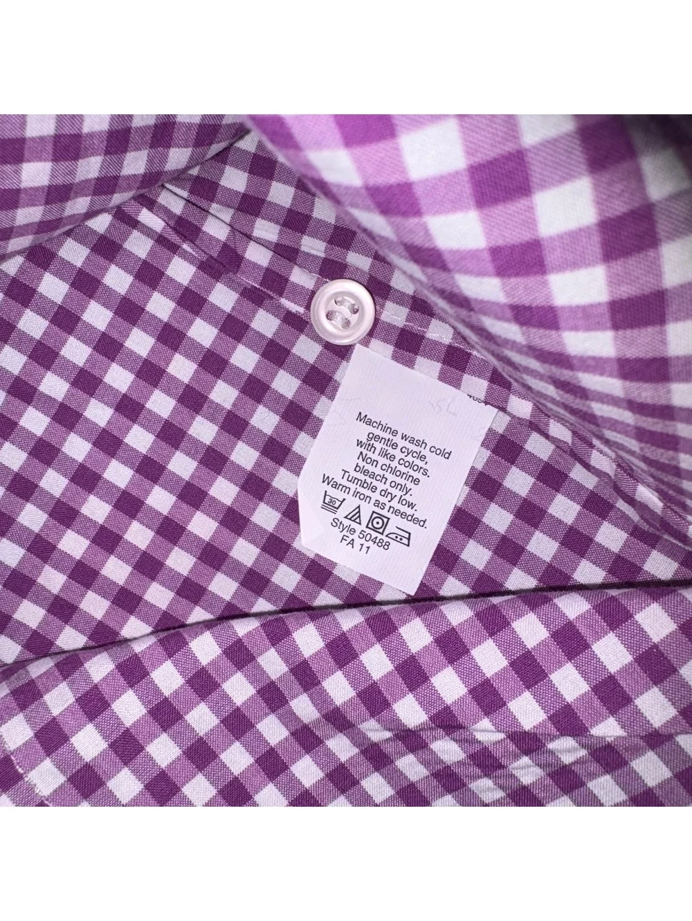 J.Crew The Perfect Shirt $79 Woman Size 2 Tall Purple Gingham Cotton ButtonDown